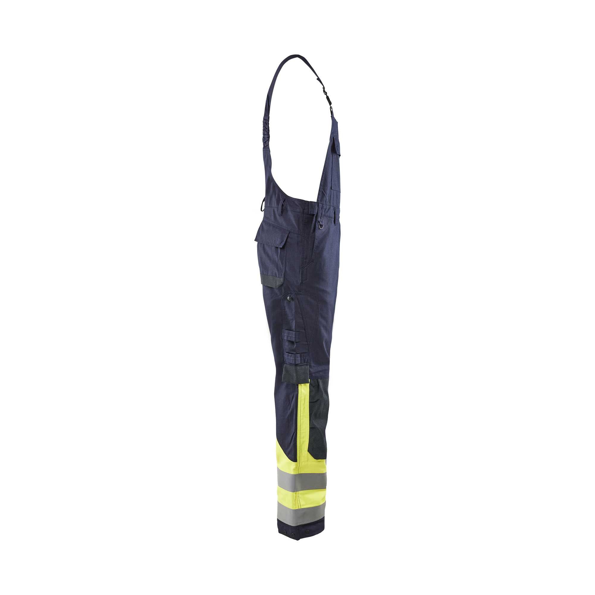 BLAKLADER 28881512 Multinorm Inherent Bib Trousers Hi Vis Reflective Work Bib Trousers Men - ripstop fabric